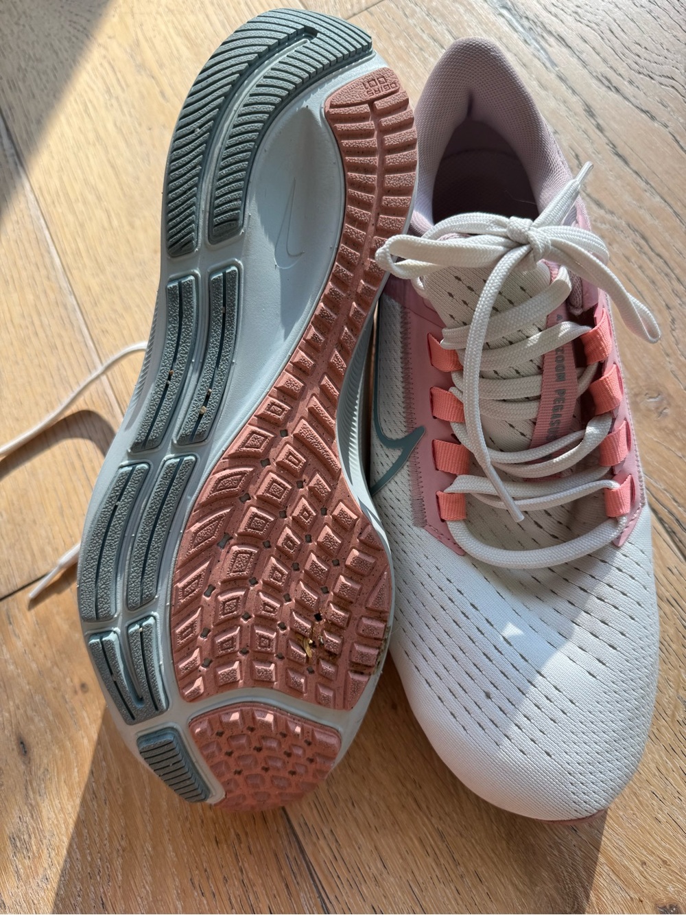 Nike Air zoom Pegasus Women's Light Gray and Pink Running Sneakers - 8.5 - Picture 4 of 6